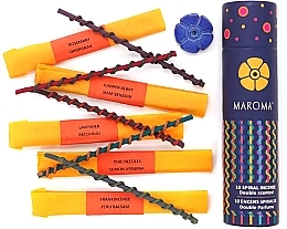 Парфумерія, косметика Набір пахощів №2 - Maroma Encens d'Auroville Double Scented Spiral Incense Sticks Yellow