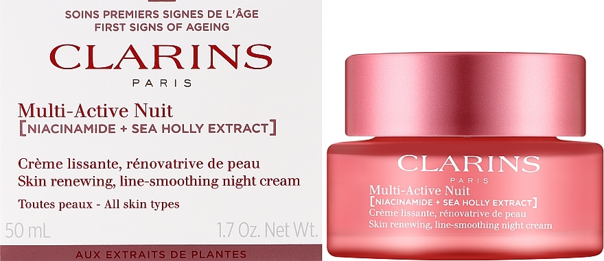 Ночной крем для всех типов кожи - Clarins Multi-Active Jour Niacinamide+Sea Holly Extract Glow Boosting Line-Smoothing Night Cream — фото N2