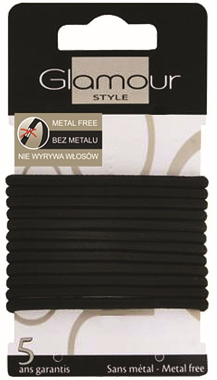 Резинки для волосся, 414687, чорні - Glamour — фото N1