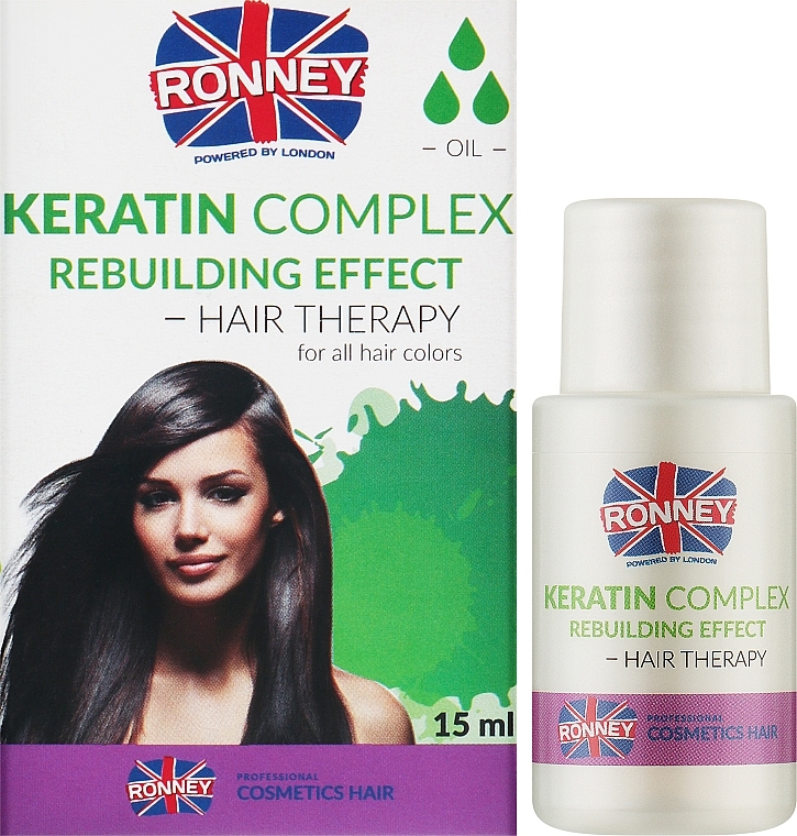 Масло для волос с кератиновым комплексом - Ronney Professional Keratin Complex Rebuilding Effect Hair Therapy — фото N2