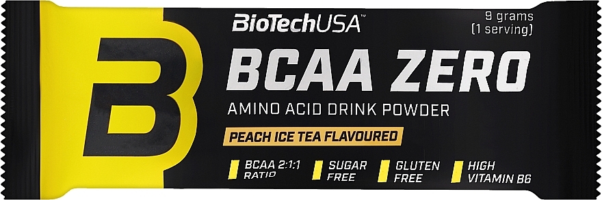 Комплекс аминокислот и глютамина в порошке "Персиковый айс чай" - BioTechUSA BCAA + Glutamine Zero Peach Ice Tea Amino Acid Drink Powder — фото N1