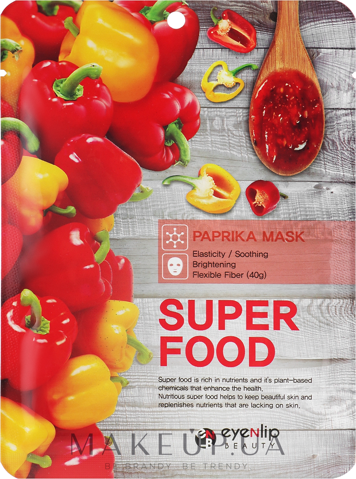 Тканинна маска для обличчя - Eyenlip Super Food Mask — фото 23ml