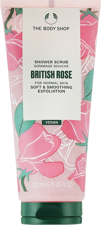 Скраб для тіла "Британська троянда" - The Body Shop British Rose Shower Scrub — фото N1