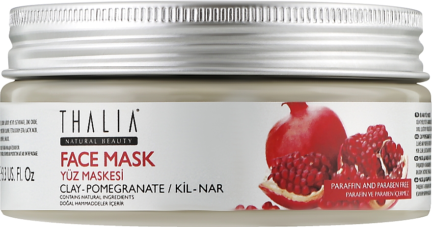 Глиняна маска для обличчя з екстрактом граната - Thalia Clay-Pomegranate Face Mask — фото N1