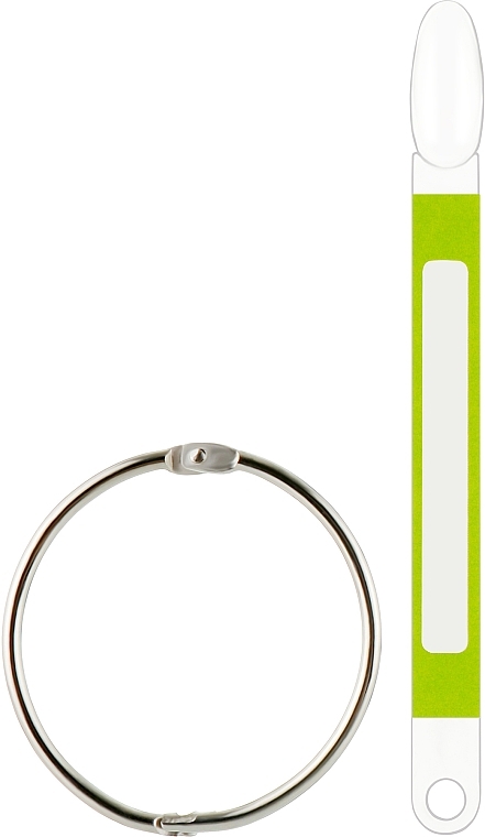Типсы на кольце, зеленый стикер, прозрачные, миндаль - Sticker Tips  — фото N1