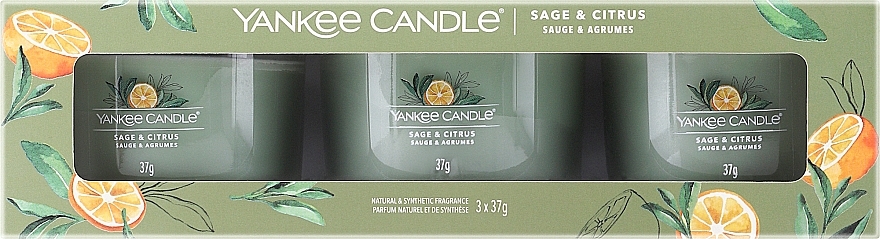 Набор - Yankee Candle Sage & Citrus (candle/3x37g) — фото N1
