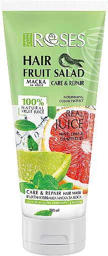 Маска для волос "Грейпфрут, лайм, ментол" - Nature of Agiva Roses Hair Fruit Salad Hair Mask — фото N1