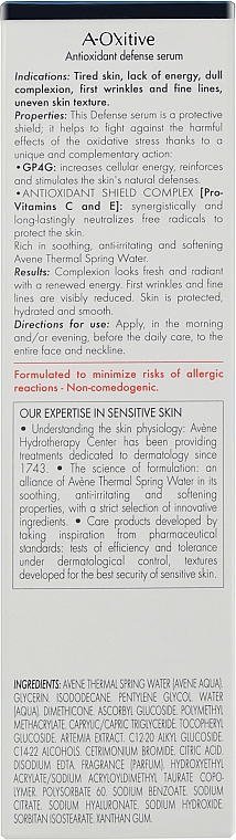 Антиоксидантная сыворотка для чувствительной кожи лица - Avene A-Oxitive Antioxidant Defense Serum Sensitive Skins — фото N3