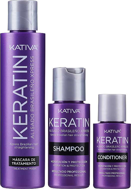 Набор - Kativa Keratin (shm/50ml + cond/30ml + hair/cr/150ml) — фото N2