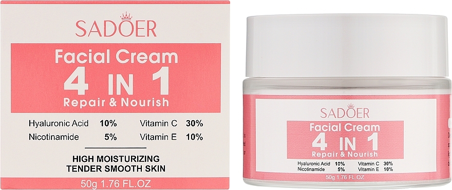 Крем для обличчя - Sadoer 4 in 1 Repair & Nourish Face Cream — фото N2