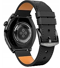 Чоловічий смарт-годинник, чорний ремінець - Garett Smartwatch V12 Black Leather — фото N2