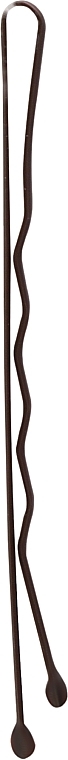 Невидимки для волос волнистые с двумя шариками металлические, CS8C, 55 мм, коричневые - Cosmo Shop — фото N2