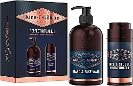 Набор - Gillette King C. Perfect Ritual Kit (beard&face/wash/350ml + f/cr/100ml) — фото N1