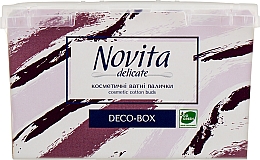 Косметические ватные палочки, в боксе, вариант 3 - Novita Delikate Cosmetic Cotton Buds Deco-box — фото N1