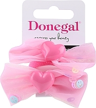 Духи, Парфюмерия, косметика Набор резинок для волос FA-5602, 2 шт, розовые бантики с сердечками - Donegal
