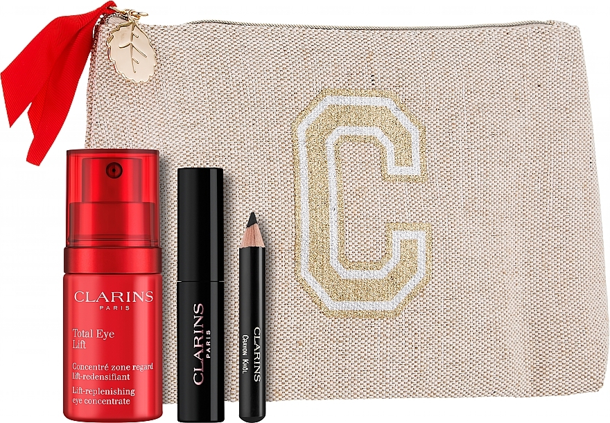 Набір - Clarins Multi-Intensive Total Eye Lift Set (eye/conc/15ml + mascara/3ml + eye/pencil/0.39g + bag) — фото N1