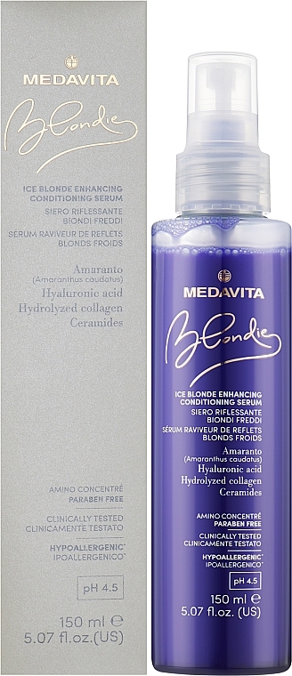 Сироватка для холодних відтінків блонду - Medavita Blondie Ice Blonde Enhancing Conditioning Serum — фото N2