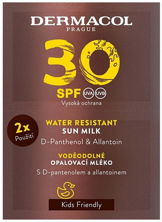 Водостойкое солнцезащитное молочко - Dermacol Water Resistant Sun Milk SPF 30 (саше) — фото N1