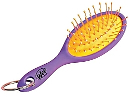 Щітка для волосся з кільцем, фіолетова - Wet Brush Neon Keychain Brush — фото N1