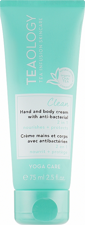 Крем для рук и ногтей - Teaology Yoga Care Clean Hand And Body Cream With Anti-Bacterial — фото N1
