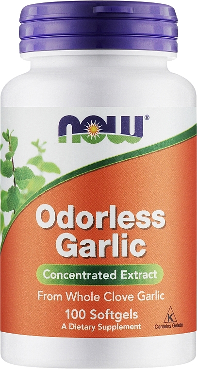 Екстракт часнику без запаху, м'які капсули - Now Foods Odorlees Garlic Softgels — фото N1