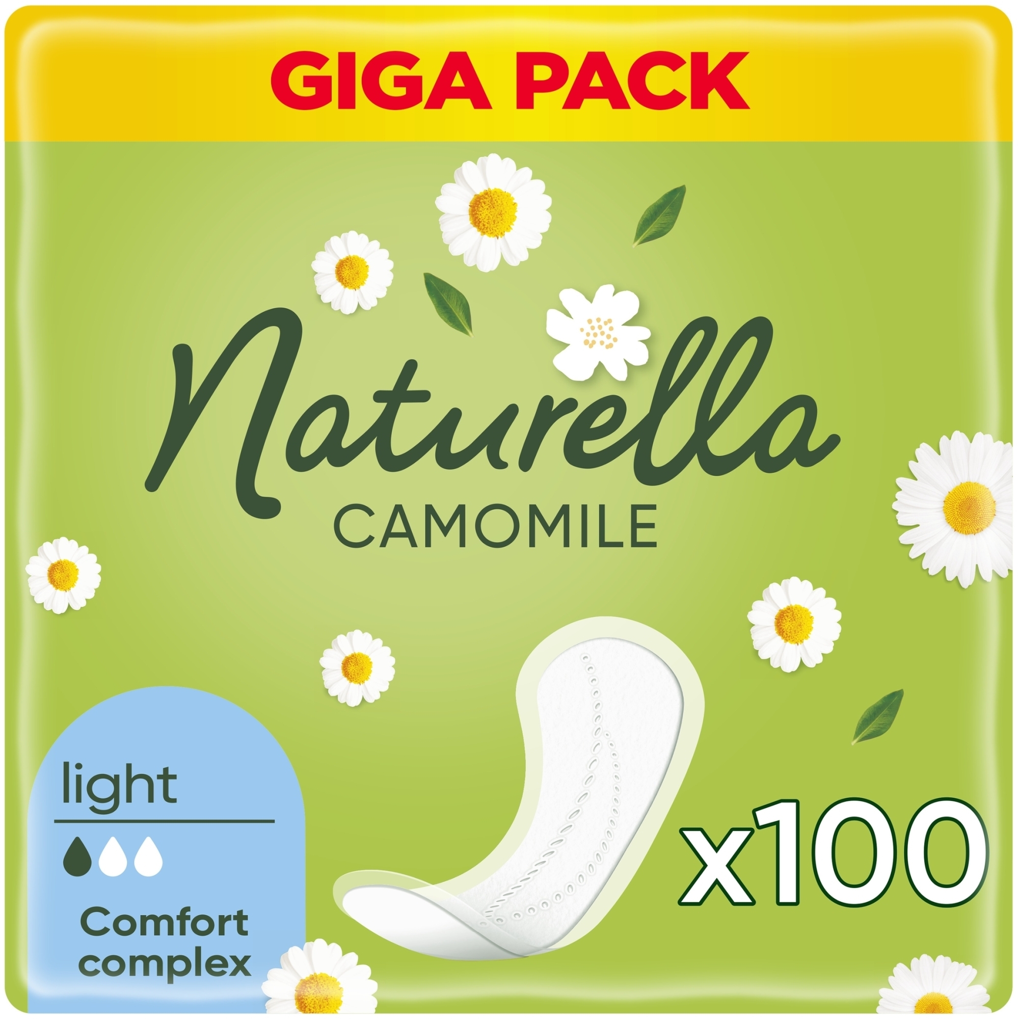 Ежедневные гигиенические прокладки, 100шт - Naturella Camomile Light — фото 100шт