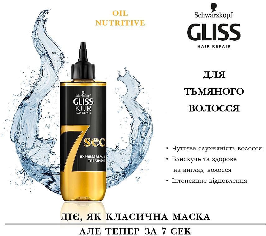 Экспресс-маска 7 секунд для тусклых волос - Gliss Oil Nutritive — фото N5