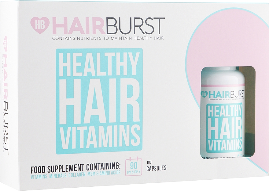 Витамины для волос на 3 месяца, 180 капсул - Hairburst Healthy Hair Vitamins 3 Months Supply — фото N1