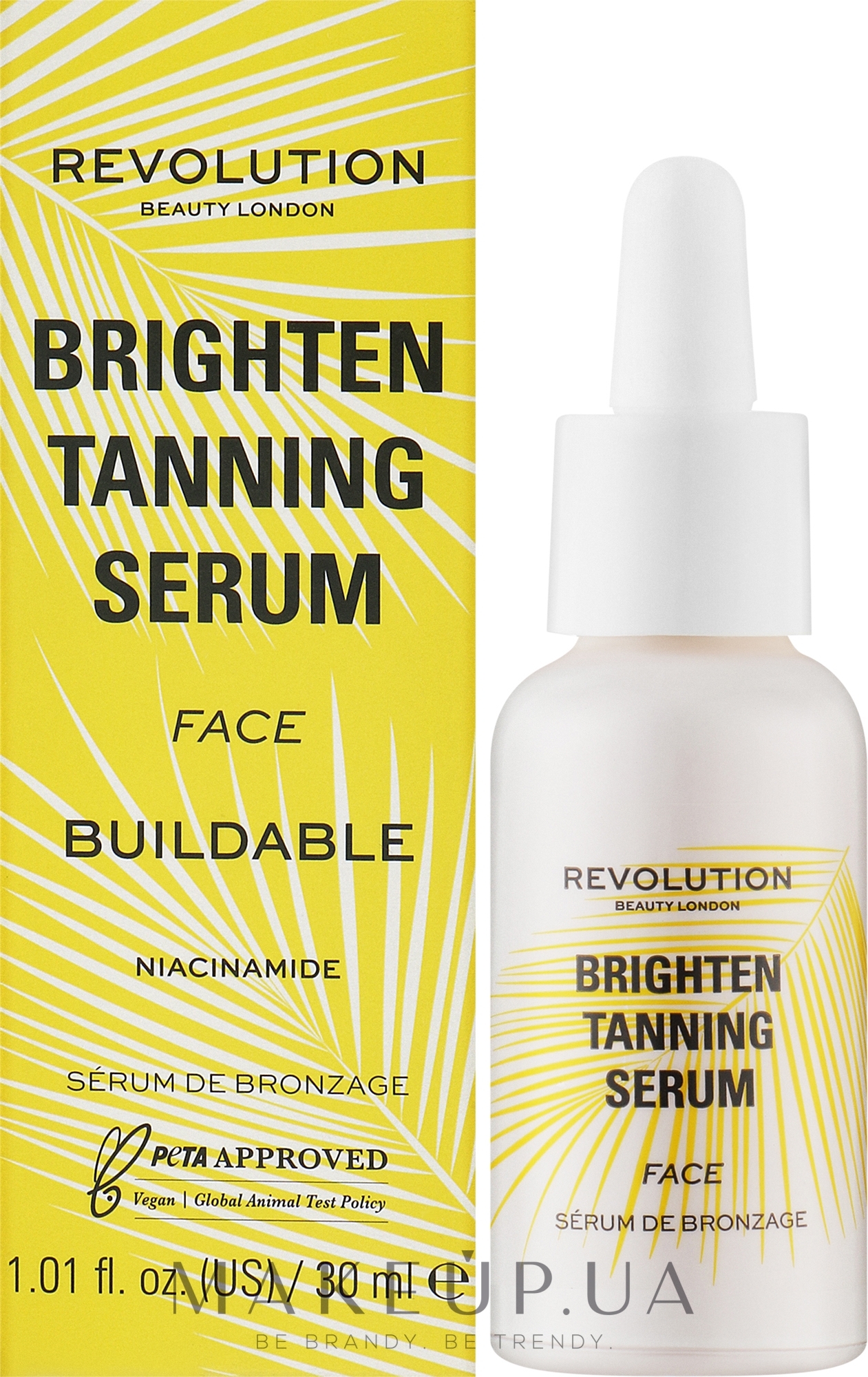 Освітлювальна сироватка для засмаги обличчя - Revolution Beauty Brightening Face Tan Serum — фото 30ml