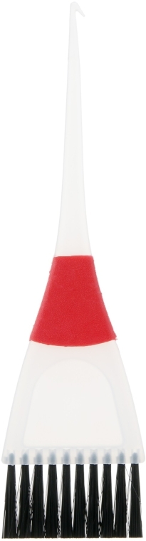 Кисточка для окрашивания волос 65002, размер M, белая с красным - Top Choice — фото N1