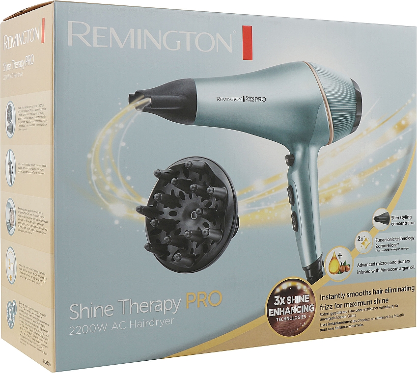 Фен для волос - Remington AC9300 Shine Therapy PRO 2200 — фото N4