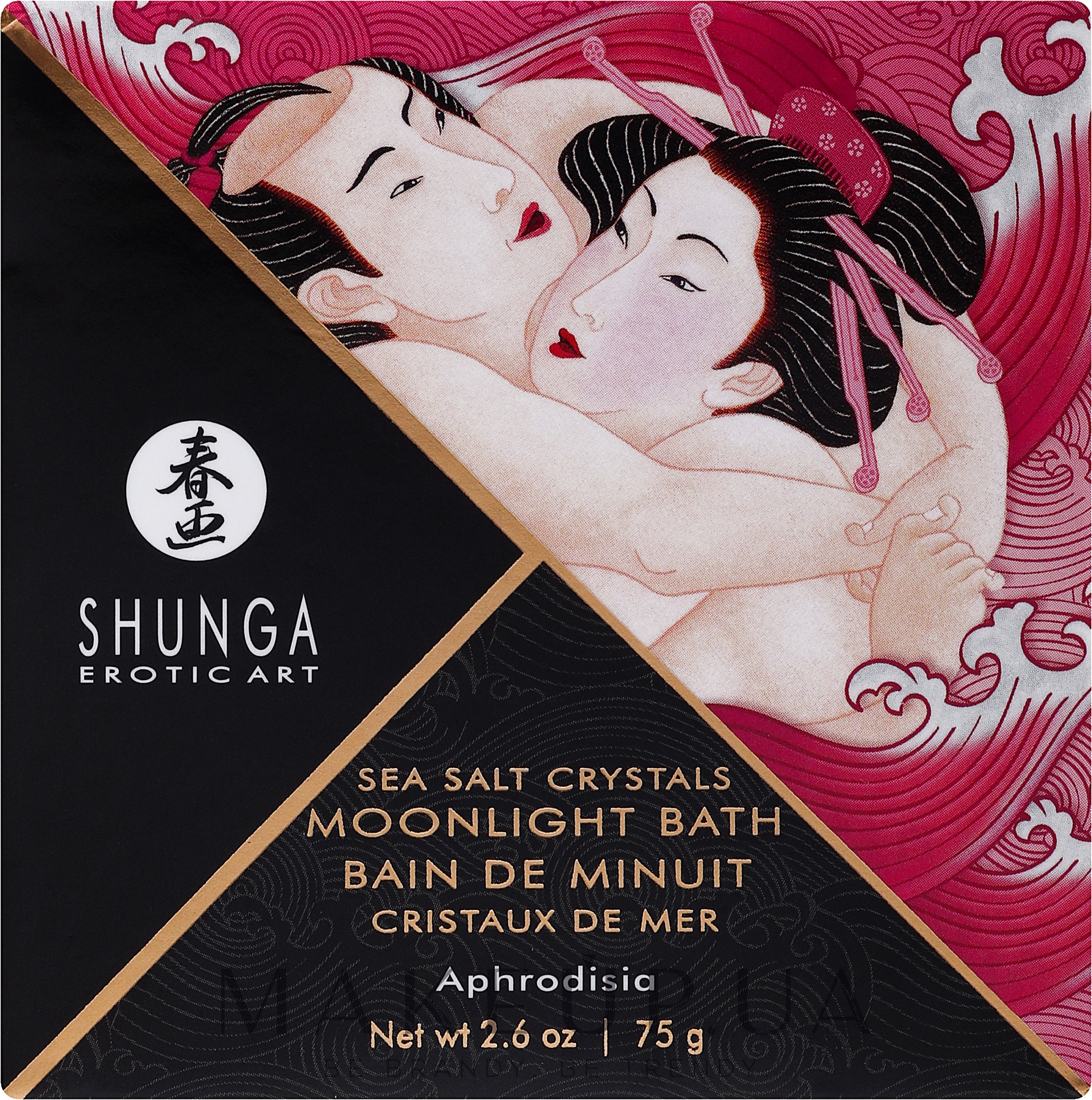 Пенящаяся соль для ванны с ароматом розы - Shunga Oriental Crystals Bath Salts Aphrodisia — фото 75g