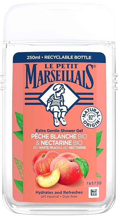 Гель для душу "Білий персик і нектарин", біо - Le Petit Marseillais®