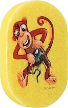 Губка банная детская, желтая с обезьяной - LULA — фото N1