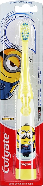 Детская электрическая зубная щетка"Minions", желтая - Colgate Minions Kids Battery Extra Soft Toothbrush — фото N1