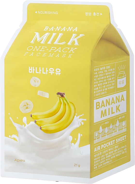 Тканинна маска "Банан" - A'pieu Banana Milk One-Pack — фото N1