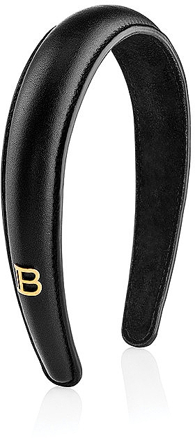 Ободок из обьемной кожи, черный - Balmain Paris Hair Couture Limited Edition Puffed Leather Headband — фото N1