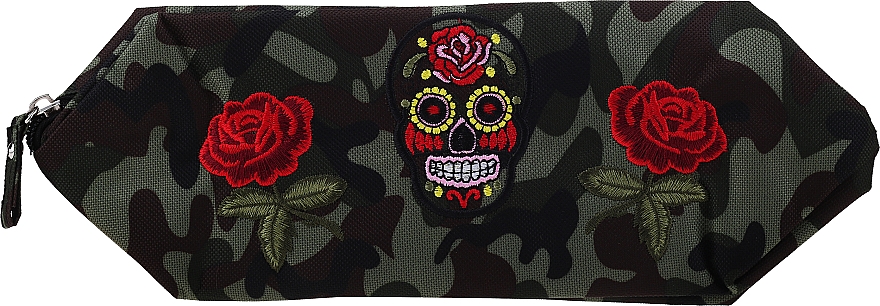 Косметичка "Camouflage", 95887, розы и череп - Top Choice — фото N1