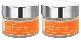 Набір "Денний зволожувальний крем для обличчя" - Dr. Eve_Ryouth Vitamin C + Hyaluronic Acid Hydrabright Day Moisturiser (cr/2x50ml) — фото N1