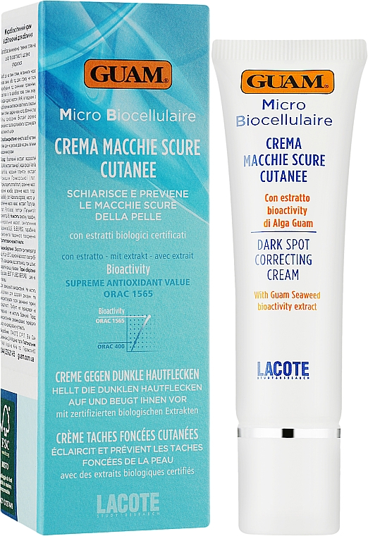 Мікробіоклітинний відбілювальний крем для обличчя - Guam Micro Biocellulaire Crema Macchie Scure Cutanee — фото N2