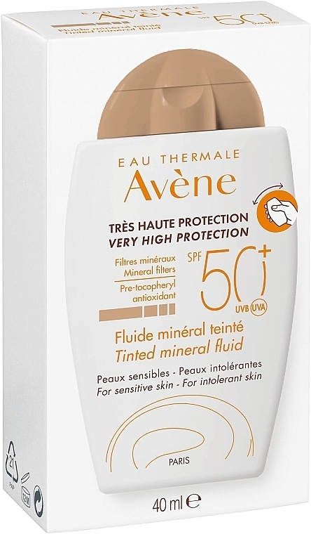 Солнцезащитный минеральный флюид с тонирующим эффектом - Avene Eau Thermale Tinted Mineral Fluid SPF 50+ — фото N3