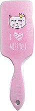 Парфумерія, косметика Щітка для волосся "I Miss You" масажна, матова, прямокутна, рожева - Cosmo Shop