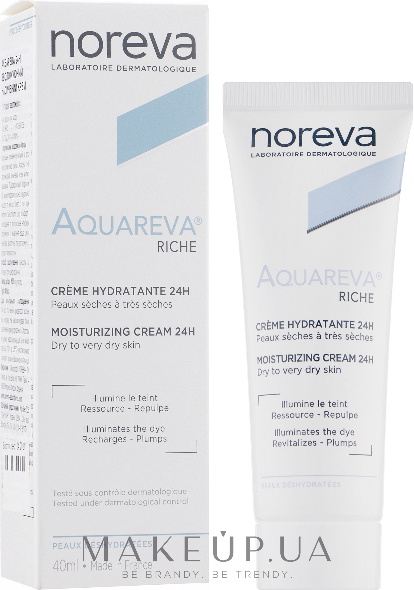 Денний крем для обличчя - Noreva Aquareva Moiturizing Cream Rich Textured — фото 40ml