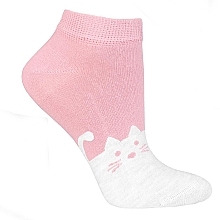 Шкарпетки жіночі короткі «Cats», рожево-сірі - Moraj — фото N1