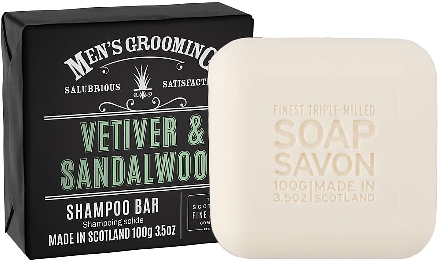 Твердый шампунь для волос - Scottish Fine Soaps MG Vetiver & Sandalwood Shampoo Bar Wrapped — фото N2