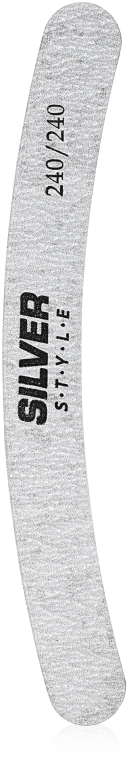 Пилочка полірувальна, бумеранг, SZB-240/240, сіра - Silver Style