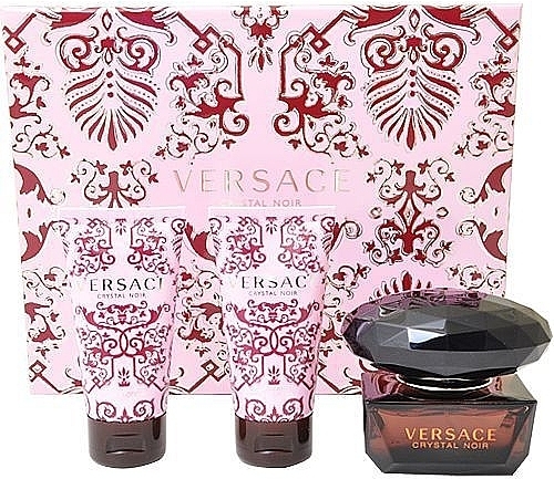 Versace Crystal Noir - Набор (edt 50 + b/l 50 + sh/g 50) — фото N1
