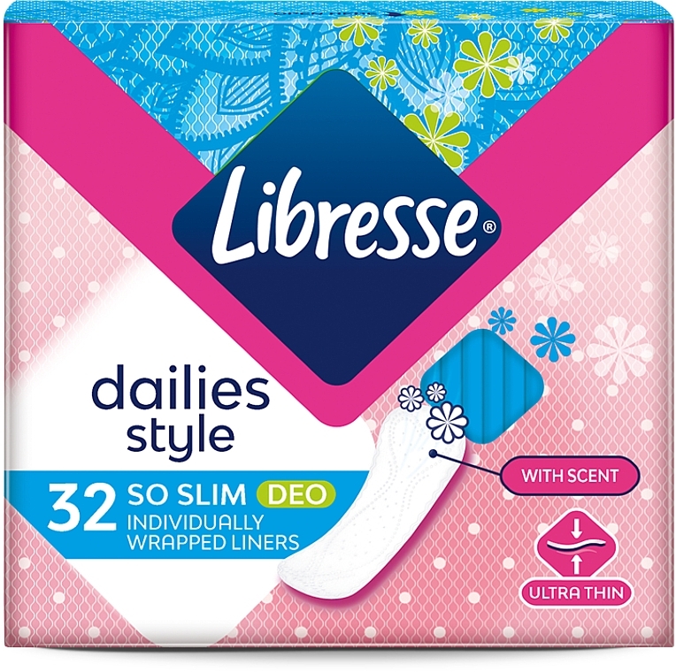 Щоденні прокладки ультратонкі, 32 шт. - Libresse Dailies Style So Slim Deo — фото N2