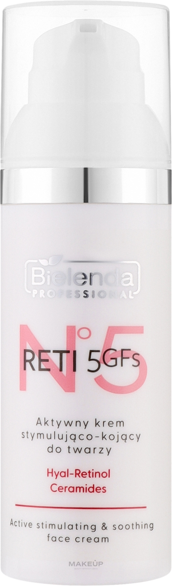 Активный стимулирующий и успокаивающий крем для лица - Bielenda Professional RETI 5GFs — фото 50ml