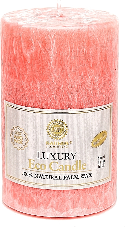 УЦІНКА Свічка з пальмового воску, 12.5 см, рожева - Saules Fabrika Luxury Eco Candle * — фото N1